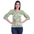thumbnail image 1 of Moomaya Ruffle Sleeve Printed Cotton Womens Tops Plus Size Short T-Shirt Top, 1 of 5
