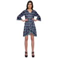 thumbnail image 1 of Moomaya Ruffle Style Rayon Robe Women Lightweight Printed Crossover Sleepwear, 1 of 1