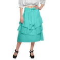 thumbnail image 1 of Moomaya Ruffle Style Skirts For Women Casual Solid Cotton Summer Wear Clothing, 1 of 6