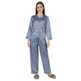 thumbnail image 1 of Moomaya Satin Nightwear Pajama Set For Womens Button Down Sleepwear Pj Set Soft Loungewear, 1 of 8