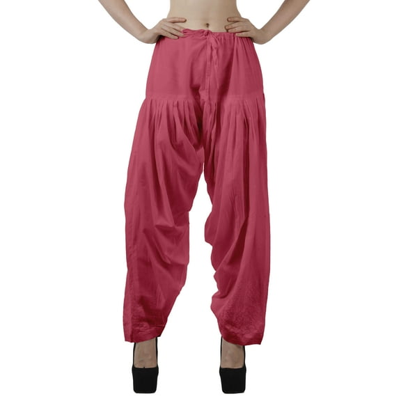 Moomaya Schiffli Detain Solid Punjabi Salwar Relaxed Drawstring Waist Cotton Yoga Pants For Women