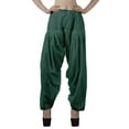 thumbnail image 1 of Moomaya Schiffli Detain Solid Punjabi Salwar Relaxed Drawstring Waist Cotton Yoga Pants For Women, 1 of 4