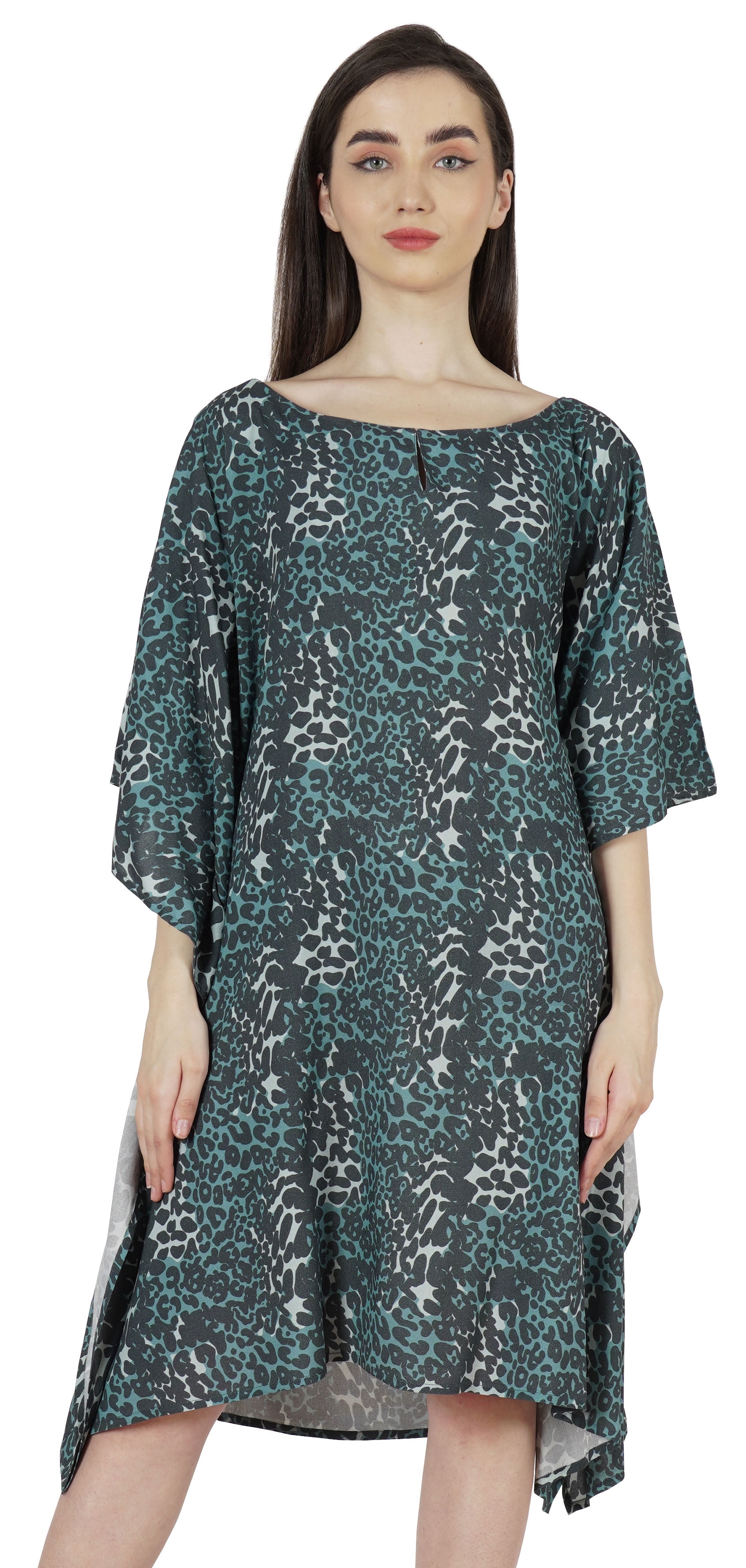 Printed Short Sleeve Kaftan Cover Up for Beachwear