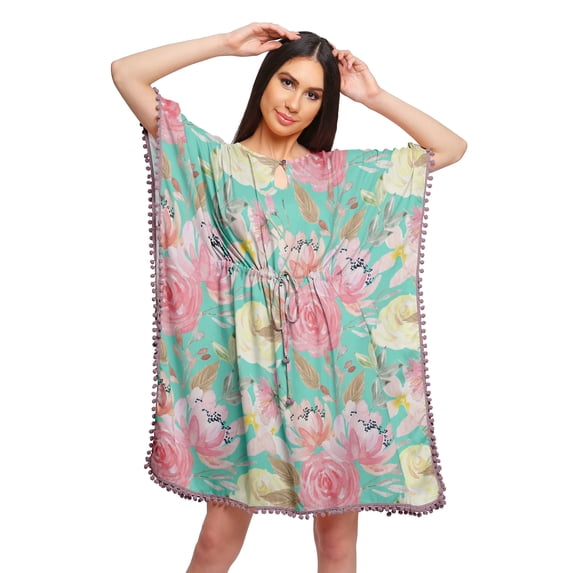 Moomaya Short Caftan Cover Up Dress Printed Women Kaftan Beachwear Cover Up