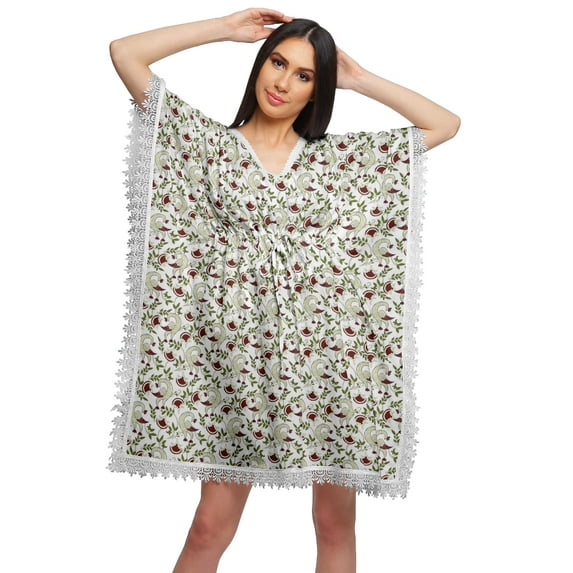 Moomaya Short Caftan Cover Up Dress Printed Women Kaftan Beachwear Cover Up