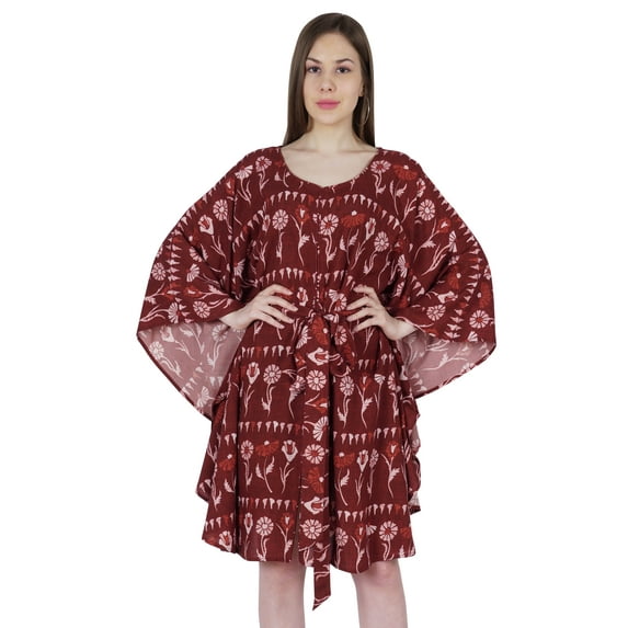 Moomaya Short Printed Kimono Kaftan For Women Turkish Kaftan Beachwear Bikini Cover Up