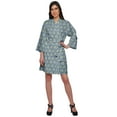 thumbnail image 1 of Moomaya Short Robe For Women Plus Size Printed Cotton Robe Lightweight Nightwear, 1 of 5