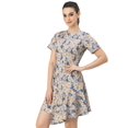 thumbnail image 1 of Moomaya Short Sleeve Asymmetric Printed Dress - Women's Trendy Casual Dress, 1 of 9