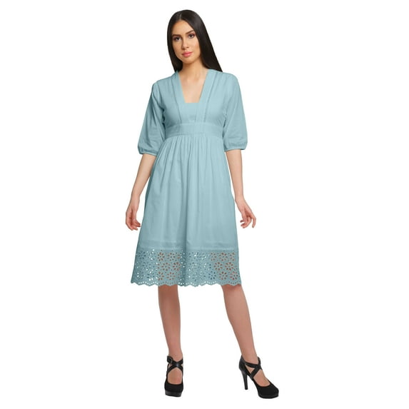 Moomaya Short Sleeve Dress For Women Solid Evening Dress Ethnic Casual Kurta