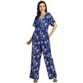 thumbnail image 1 of Moomaya Short Sleeve Full Leg Printed Rayon Jumpsuit - Women's Stylish Jumpsuit, 1 of 9