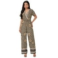thumbnail image 1 of Moomaya Short Sleeve Full Leg Printed Rayon Jumpsuit - Women's Stylish Jumpsuit, 1 of 9