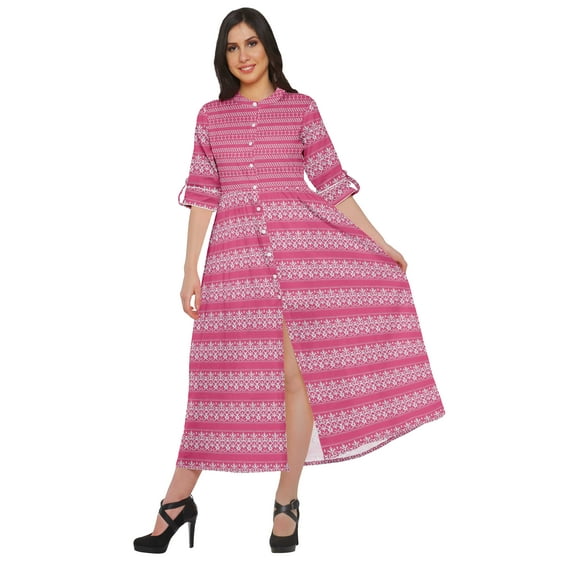 Moomaya Short Sleeve Kurta Printed Indian Kurti Summerwear Clothing For Women