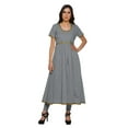 thumbnail image 1 of Moomaya Short Sleeve Kurta Solid Women Summer Dresses Long Kurti Ethnic Dress, 1 of 6