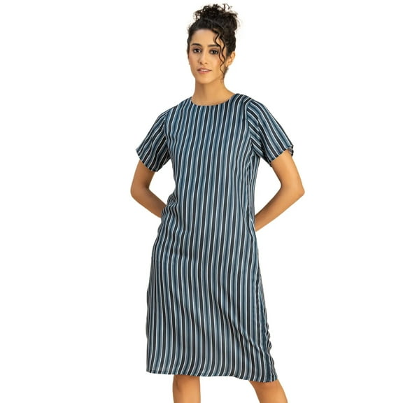 Moomaya Short Sleeve Round Neck Printed Dress - Women's Stylish Bodycon Dress