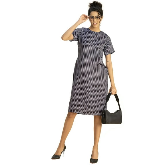 Moomaya Short Sleeve Round Neck Printed Dress - Women's Stylish Bodycon Dress