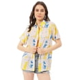 thumbnail image 1 of Moomaya Short Sleeve Shirt Collar Printed Rayon Shirt - Women's Casual Shirt, 1 of 1