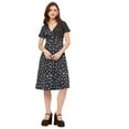 thumbnail image 1 of Moomaya Short Sleeve V Neck A-Line Printed Dress - Women's Trendy A-Line Dress, 1 of 9