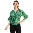thumbnail image 1 of Moomaya Short Sleeve V Neck Printed Cotton Top - Women's Casual Cotton Top, 1 of 9