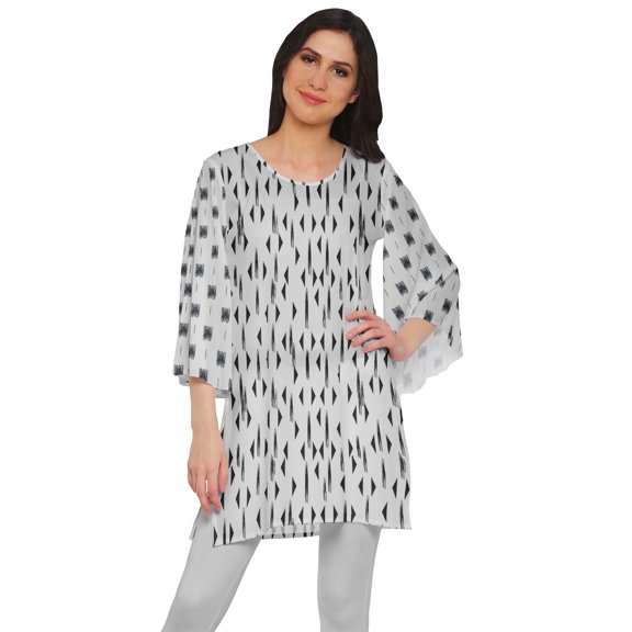 Moomaya Short Tunic Dresses Women Kimono Sleeve Printed Kurti Mini Summer Wear