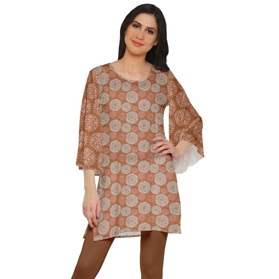 Moomaya Short Tunic Dresses Women Kimono Sleeve Printed Kurti Mini Summer Wear