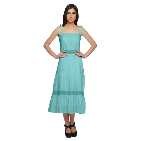 Moomaya Shoulder Strap Dresses For Women Casual Sleeveless Plus Size Clothing