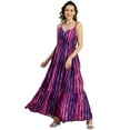 thumbnail image 1 of Moomaya Shoulder Straps V Neck Printed Rayon Dress - Women's Boho Maxi Dress, 1 of 9