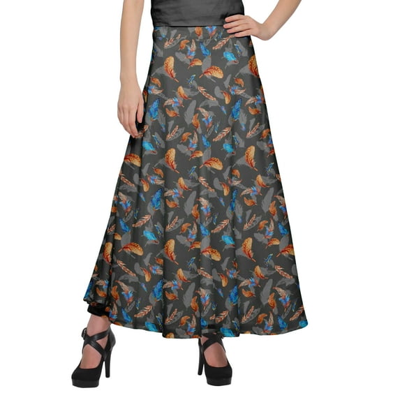 Moomaya Skirts For Women Long Length Rayon Printed Casual Summer Wear Clothing