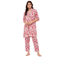 thumbnail image 1 of Moomaya Sleepwear, 3 Pcs Cotton Loungewear Set, Printed Top Pajama & Shrug Night Suit Set, 1 of 9