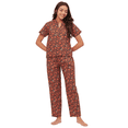 thumbnail image 1 of Moomaya Sleepwear, Printed Cotton Night Suits, 2 Pcs Kurta & Pajama Set For Womens Pjs, 1 of 9