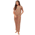 thumbnail image 1 of Moomaya Sleepwear, Printed Cotton Night Suits, 2 Pcs Kurta & Pajama Set For Womens Pjs, 1 of 9