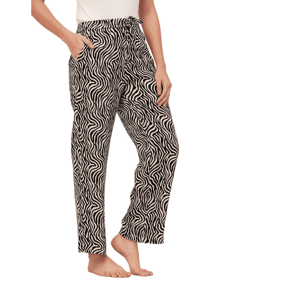 Moomaya Sleepwear, Printed Elastic Waist Pajamas, WomenS Lounge Pant With Pockets