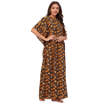 thumbnail image 1 of Moomaya Sleepwear, Printed Kaftan Maxi For Women, Round Neck Rayon Caftan Dress, 1 of 9