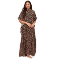 thumbnail image 1 of Moomaya Sleepwear, Printed Kaftan Maxi For Women, Round Neck Rayon Caftan Dress, 1 of 9