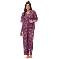 thumbnail image 1 of Moomaya Sleepwear, Printed Kaftan Top Pajama Set, Loose Fit Loungewear, 2 Pc Nightsuit, 1 of 9