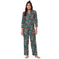 thumbnail image 1 of Moomaya Sleepwear, Printed Pajama And Shirt Set, Button-Down Loungewear 2 Pcs Nightsuit Pjs, 1 of 9