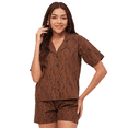 thumbnail image 1 of Moomaya Sleepwear, Shirt & Shorts Night Suit Set, Printed Cotton Pjs Lounge Set, 1 of 9