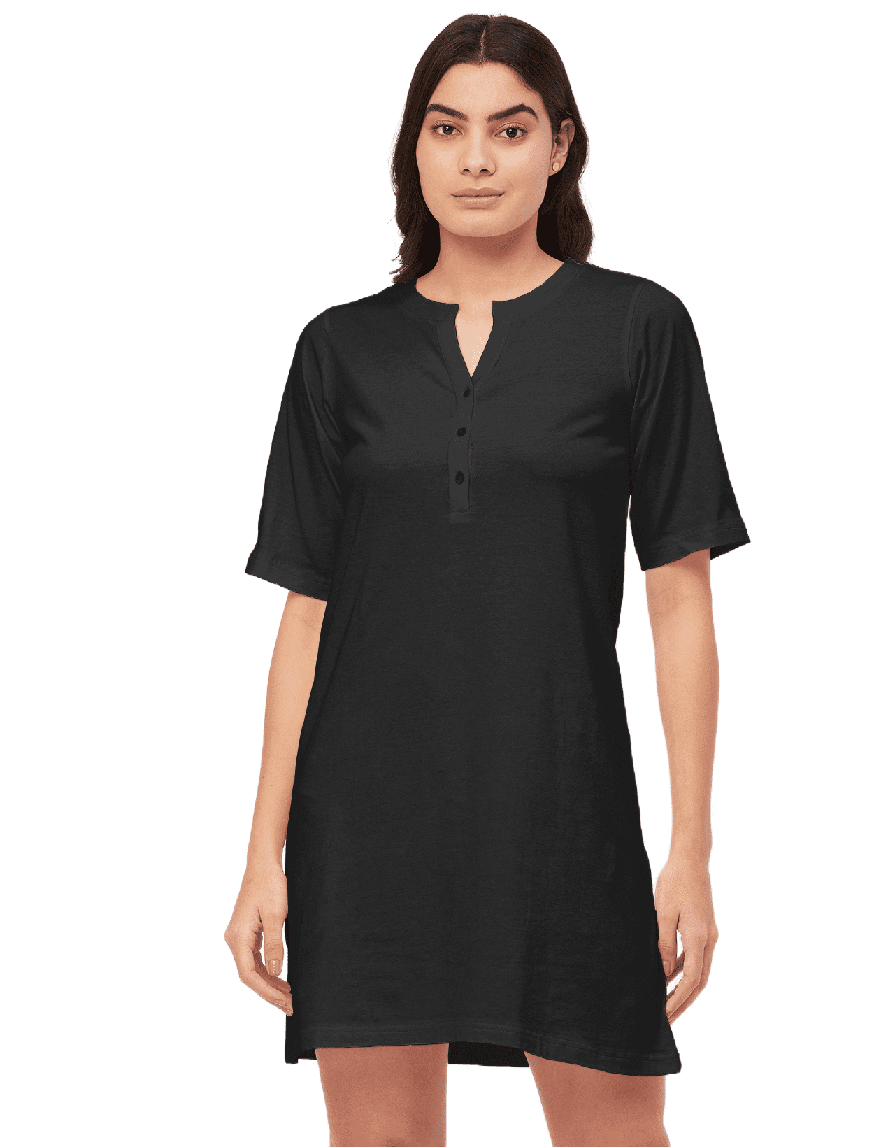 Moomaya Sleepwear, Solid Night Dress For Women, Jersey Sleep Shirt