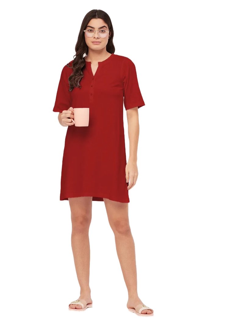 jersey lounge dress Moomaya Sleepwear, Solid Night For Women, Sleep Shirt Dress LowStock:43595359715379