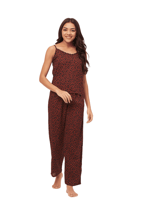 Sleepwear, Spaghetti Strap Top Pajama Set, Chic Cami Pant Pjs Night Suit For Women'S