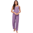 thumbnail image 1 of Moomaya Sleepwear, Spaghetti Strap Top Pajama Set, Chic Cami Pant Pjs Night Suit For Women'S, 1 of 9
