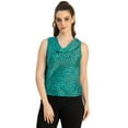 thumbnail image 1 of Moomaya Sleeveless Cowl Neck Printed Satin Top - Women's Elegant Satin Top, 1 of 9