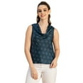 thumbnail image 1 of Moomaya Sleeveless Cowl Neck Printed Satin Top - Women's Elegant Satin Top, 1 of 9