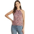 thumbnail image 1 of Moomaya Sleeveless Halter Neck Printed Loose Fit Top - Women's Summer Top, 1 of 9