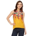 thumbnail image 1 of Moomaya Sleeveless Mandarin Collar Printed Georgette Top - Women's Stylish Top, 1 of 9