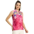 thumbnail image 1 of Moomaya Sleeveless Mandarin Collar Printed Georgette Top - Women's Stylish Top, 1 of 9