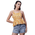 thumbnail image 1 of Moomaya Sleeveless Peplum Strappy Top, Printed Cotton Tank Top, Summer Tops, 1 of 8