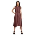 thumbnail image 1 of Moomaya Sleeveless Printed Button Down Dress With Pocket Casual Women shirt, 1 of 5