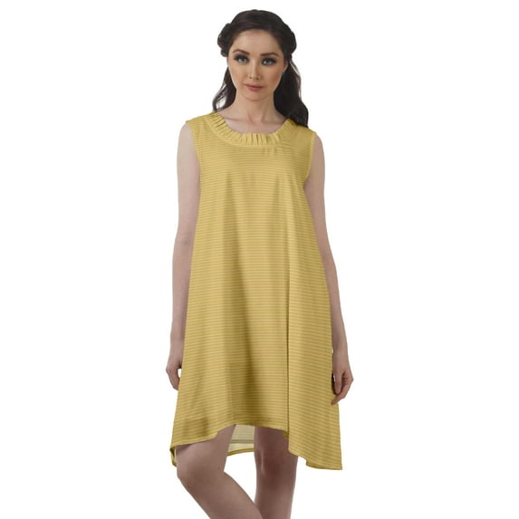 Moomaya Sleeveless T-Shirt Dress Scoop Neck Knee Length Loose Casual Swing Dress
