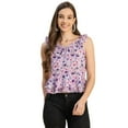 thumbnail image 1 of Moomaya Sleeveless V Neck Printed Georgette Top - Women's Trendy Peplum Top, 1 of 9