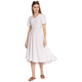 thumbnail image 1 of Moomaya Solid A-Line Viscose Dress, Short Sleeve, Styled Back Casual Flared Dress, 1 of 9